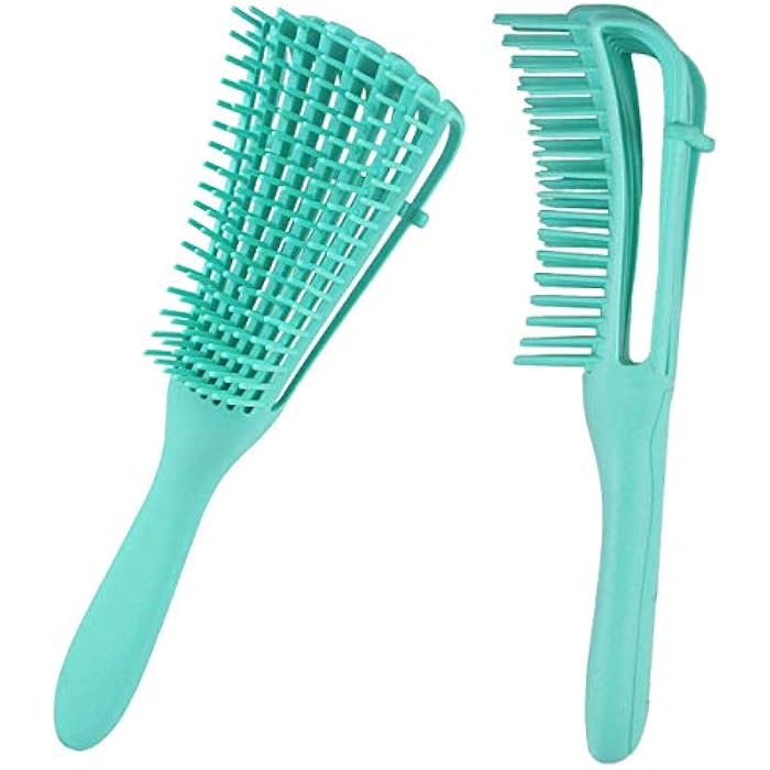 SHOWAY Detangling Brush for Curly Hair,Hair-Detangler for Afro Textured 3a to 4c Kinky Wavy for Wet/Dry/Long Thick Curly Hair, Improve Hair Texture-Easy Clean - (Green-1 Pack) - Image 1